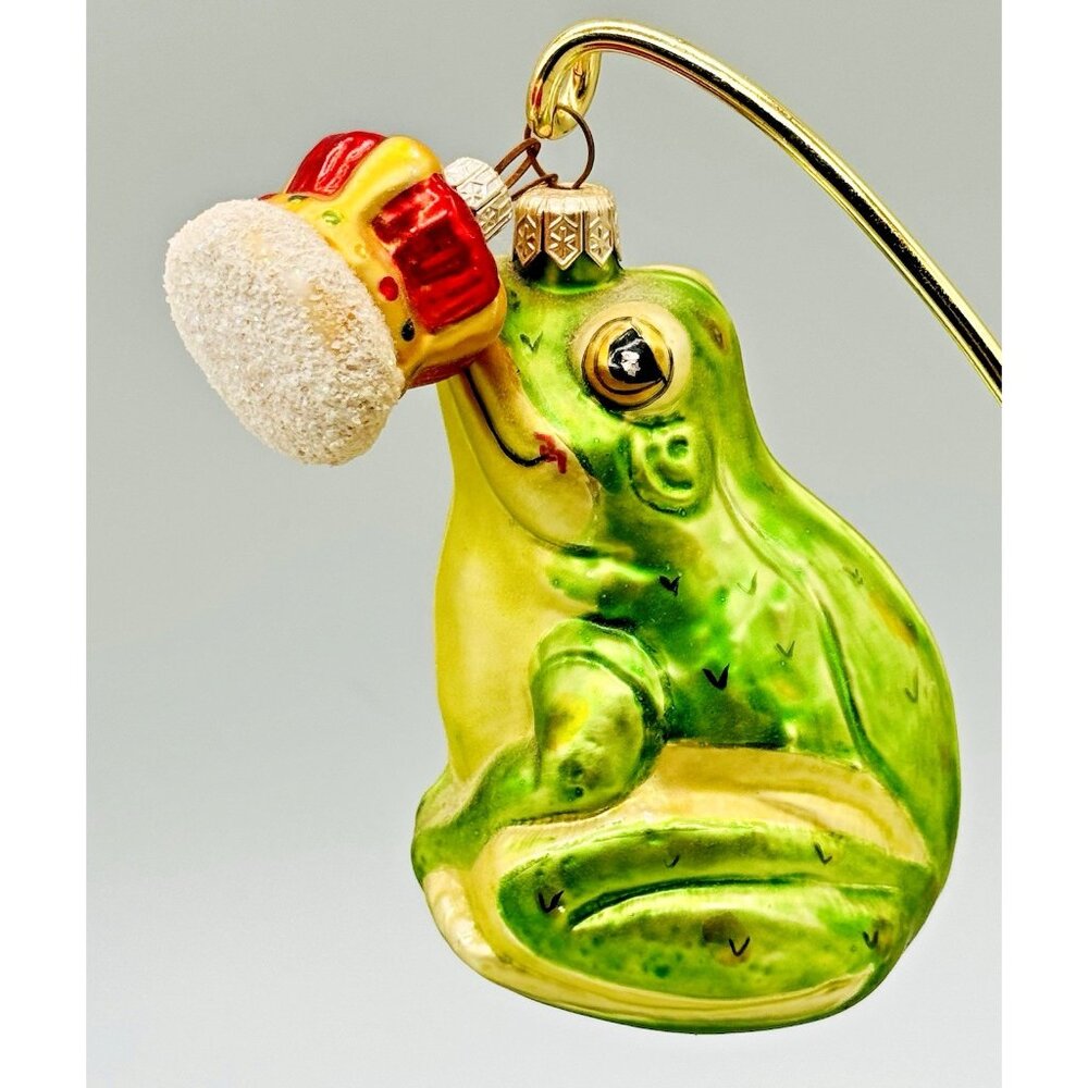 Department 56 Glass Frog Prince With Crown  Kiss Poland Ornament‎  4 inch